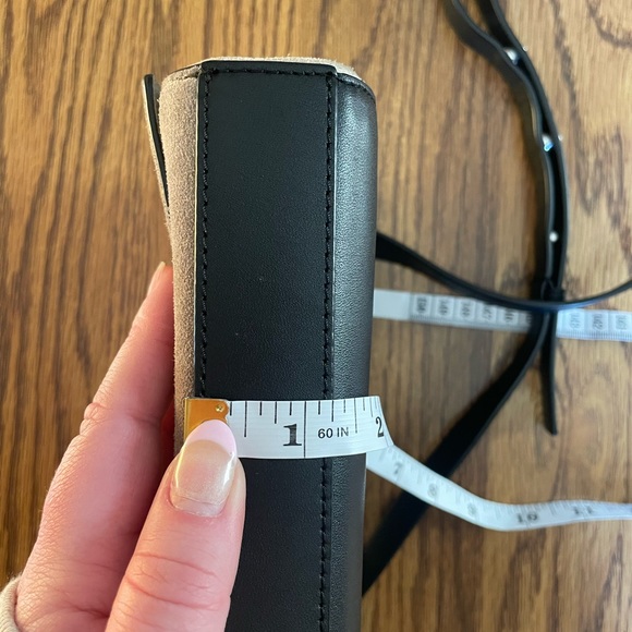 Rag and Bone Aston Mini Crossbody Stone Grey and Black Logo Suede Leather Womens - Picture 11 of 16